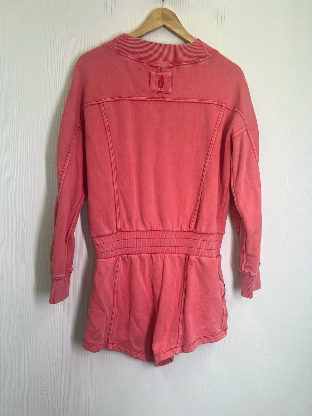 Free People - Movement Intercept Pink Slouchy V Neck Banded Waist Short Romper S